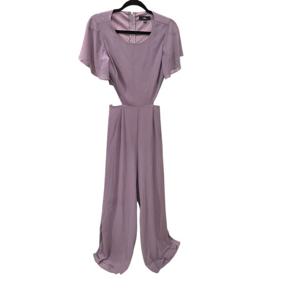 Lulu’s Lilac Jumpsuit – V-Neck, Cap Sleeves, Waist Cutout – Size S – EUC - Picture 3 of 6